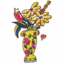 Vase For Flowers Embroidery Design 8 Vase For Flowers Embroidery Design 8